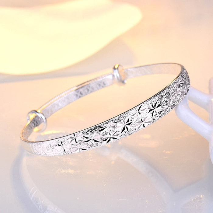 Pulseira Bellaria Feminina de Prata 925 com Acabamento Flor de Luz