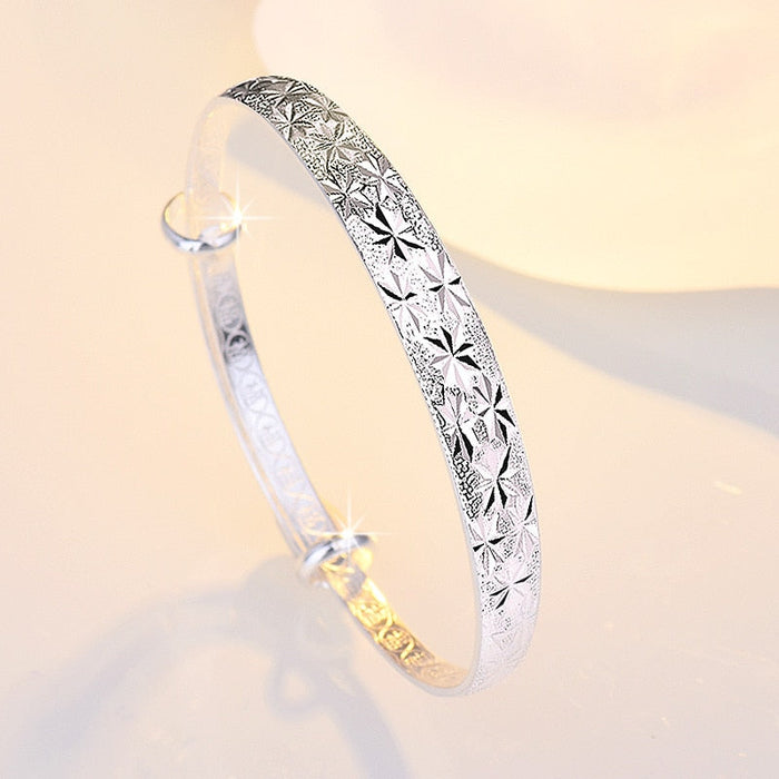 Pulseira Bellaria Feminina de Prata 925 com Acabamento Flor de Luz