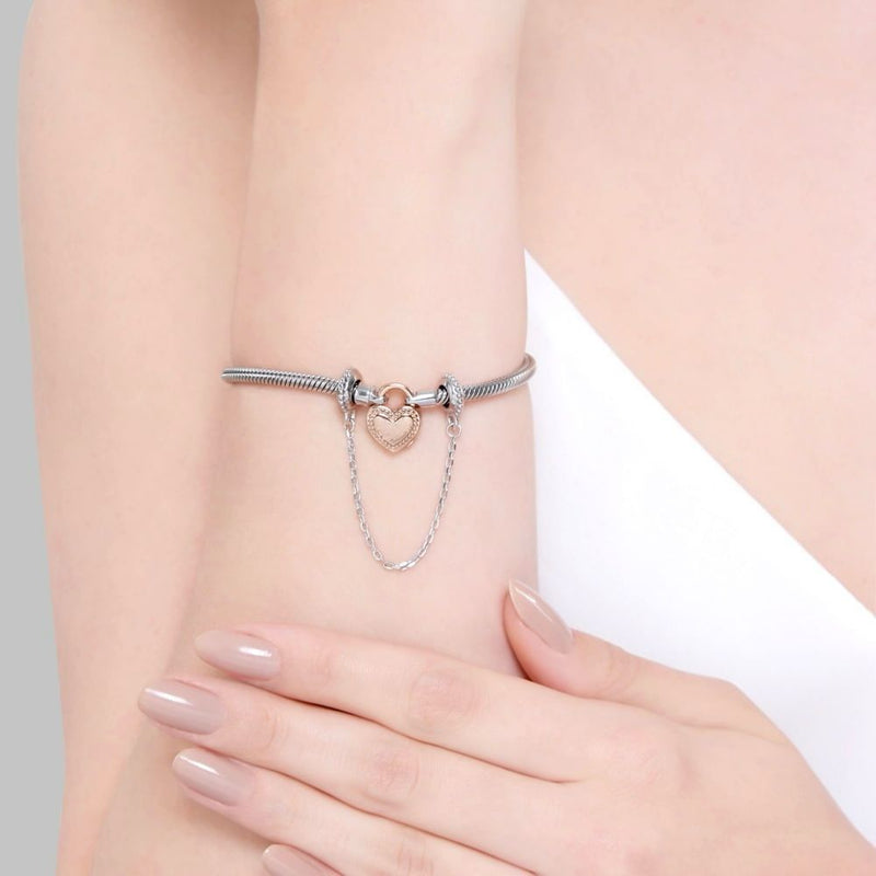 Compre 1 Leve 2 - Prata 925 Colar Infinito com Coração & Pulseira Cadeado do Amor